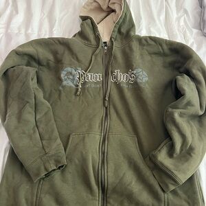 Green Hooded Zip-Up Jacket